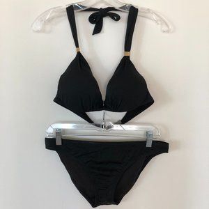 Victoria's Secret Black Bikini with Halter Top - Size 36B / M